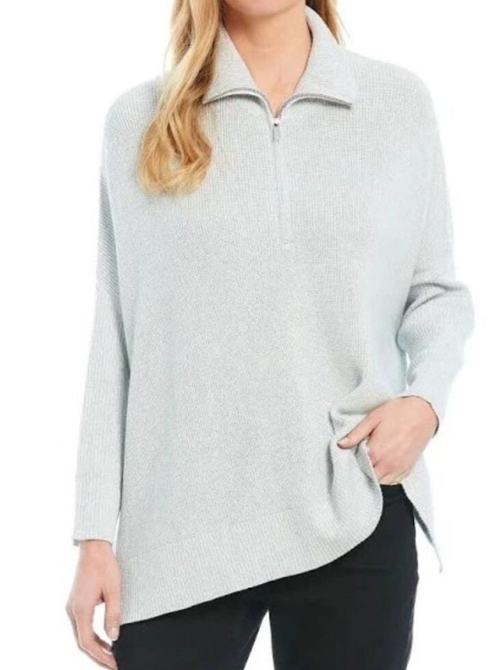 SILVER Oversized Tommy Bahama Sparkle Bonita Pullover Sweater - S/M, L/XL